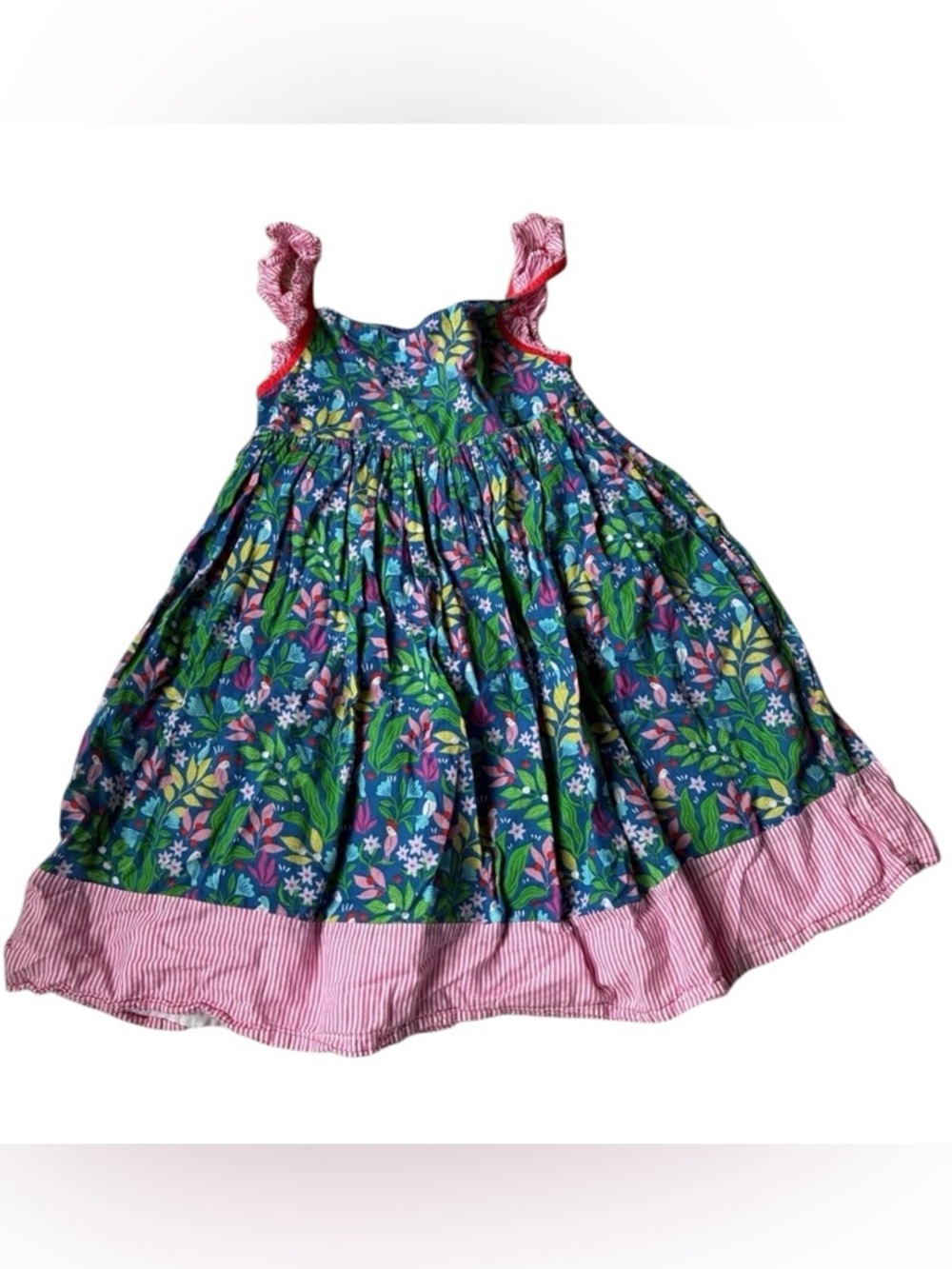 Mini Boden Floral Blue and Pink Girls Dress